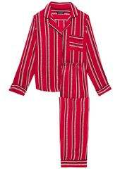 Dkny Woman Printed Crepe De Chine Pajama Set Red