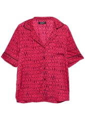 Dkny Woman Only In Dkny Logo-print Crepe De Chine Pajama Set Crimson