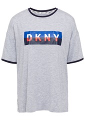 Dkny Woman New York Energy Printed Stretch-jersey Pajama Top Light Gray