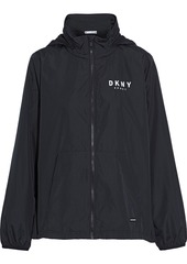 Dkny Woman Printed Shell Hooded Jacket Black