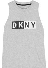 Dkny Woman Printed Stretch Cotton And Modal-blend Tank Stone