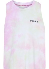 Dkny Woman Printed Tie-dyed Cotton-jersey Tank Multicolor