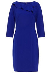 Dkny Woman Ruffled Stretch-crepe Mini Dress Bright Blue