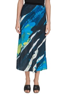 Dkny Women's Abstract-Print Pull-On Midi Skirt - Limonata/bk Mlt