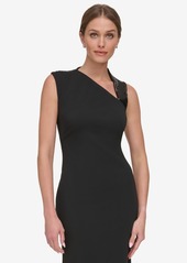 Dkny Women's Asymmetric-Neck Sequin-Detail Gown - Black