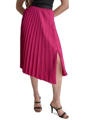 Dkny Women's Asymmetric Pleated Pull-On Midi Skirt - Raspbrry C