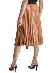 Dkny Women's Asymmetric Pleated Pull-On Midi Skirt - Raspbrry C