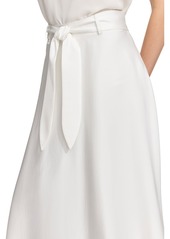 Dkny Women's Belted A-Line Midi Skirt - Ivory