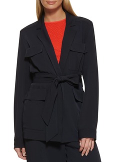 DKNY Women's Belted Blazer Everyday Layering Jacket
