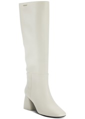 Dkny Women's Cana Block Heel Knee High Dress Boots - Soft White