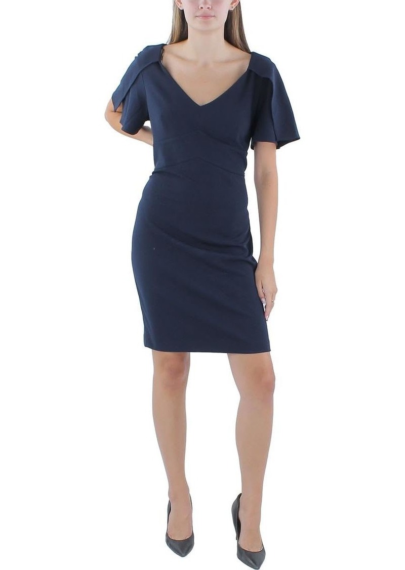 DKNY Women's Cape Sleeve V-Neck Midi Dress