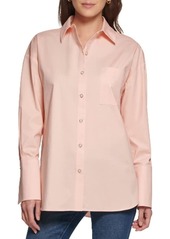 DKNY Women's Casual Oversized Buttonup Top