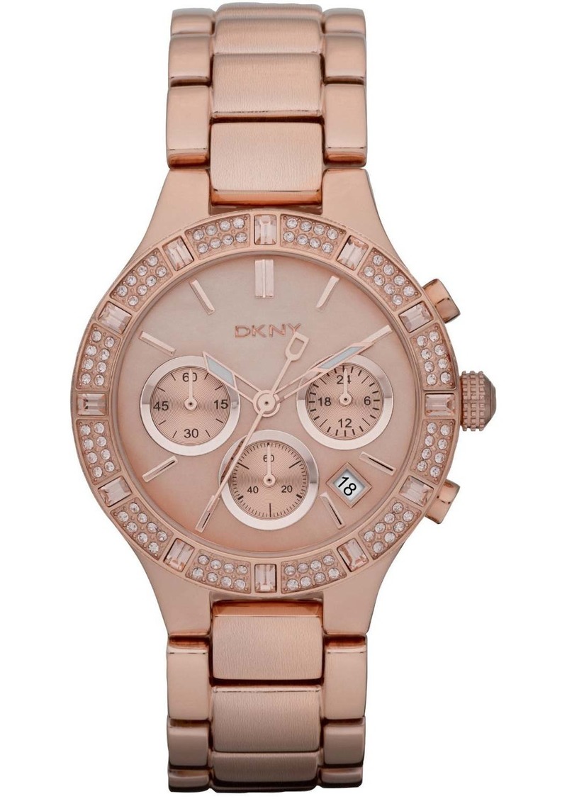 DKNY Women's Chambers Rose Gold Dial Watch