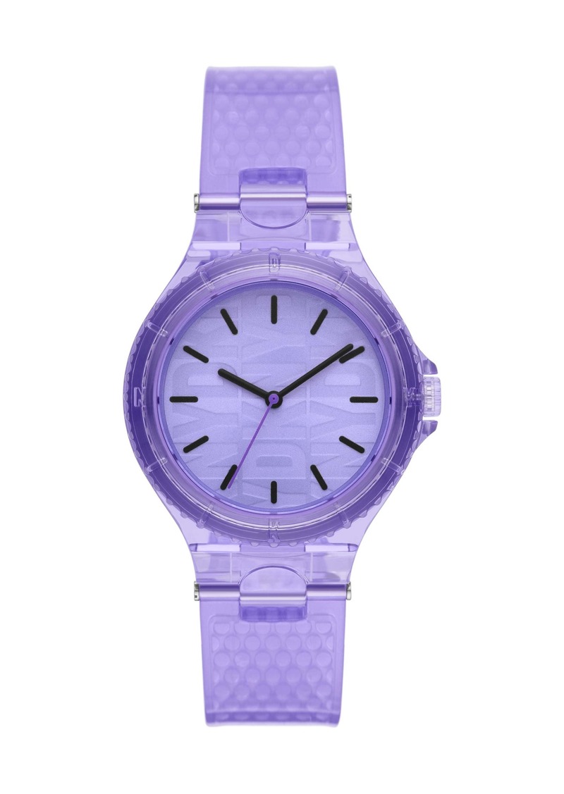 DKNY Women's Chambers Three-Hand, Purple Nylon Watch
