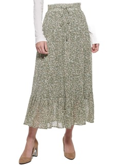 DKNY Women's Chiffon Ruffle Printed Sportswear Skirt