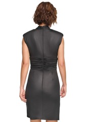 Dkny Women's Ruched Mini Dress - Black