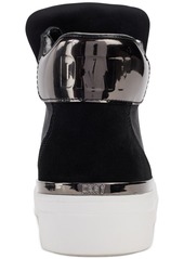 Dkny Women's Cindell Lace-Up Zipper High Top Sneakers - Black/ Dark Gunmetal