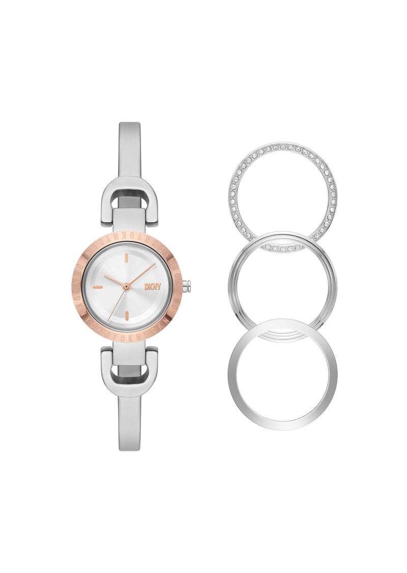 DKNY Women's City Link Three-Hand, Stainless Steel Watch