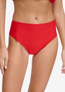 Dkny Women's Classic Mid Rise Bikini Bottoms - Real Red