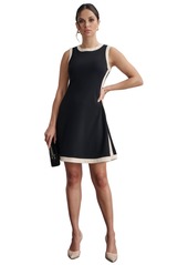 Dkny Women's Colorblocked Fit & Flare Mini Dress - Black/Beige