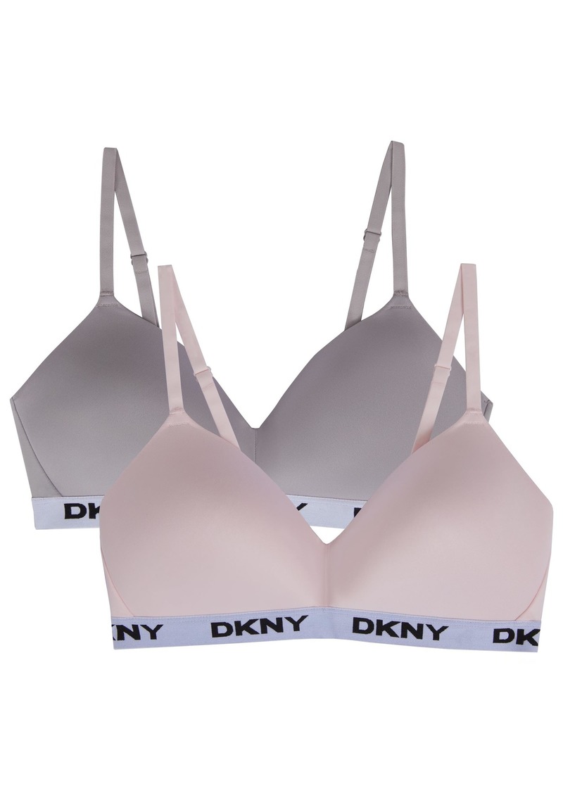 DKNY Women's Contrast Logo Full Coverage Wireless T-Shirt Bra