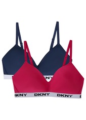 DKNY Women's Contrast Logo Full Coverage Wireless T-Shirt Bra