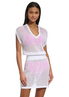 Dkny Women's Crochet Cotton Cover-Up Dress - Soft White
