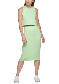 Dkny Womens Cropped Knit Top Pull On Pencil Skirt