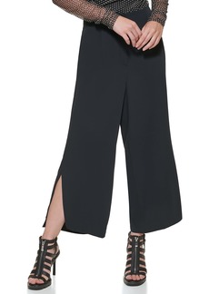 DKNY Women's Cropped Side Slit Button Pant