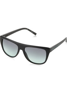 DKNY Women's DK537S Square Sunglasses Matte Black/LT Blue Gradient ONE Size