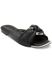 Dkny Women's Doretta Square Toe Slide Sandals - Black/ Nickel