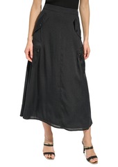 Dkny Women's Drapey Organza A-Line Cargo Midi Skirt - Black