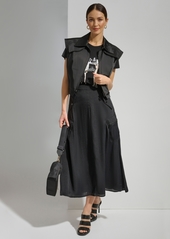 Dkny Women's Drapey Organza A-Line Cargo Midi Skirt - Black