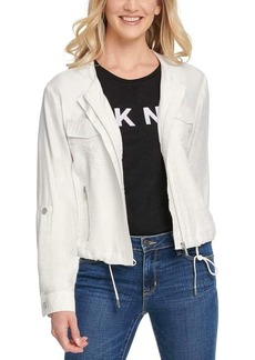 DKNY Women's Drawstring Zip-up Lightweight Jacket