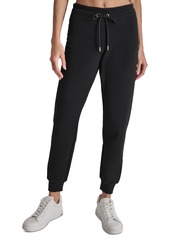 Dkny Women's Embroidered Logo Cuff Fleece Jogger Sweatpants - Poseidon