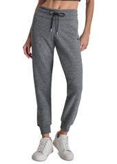 Dkny Women's Embroidered Logo Cuff Fleece Jogger Sweatpants - Poseidon