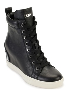 DKNY Women's Essential High Top Slip on Wedge Sneaker