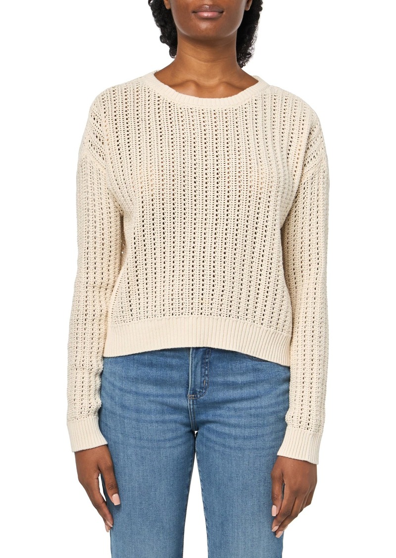 DKNY Women's Essential Open Stitch Crew Neck Jeans Sweater