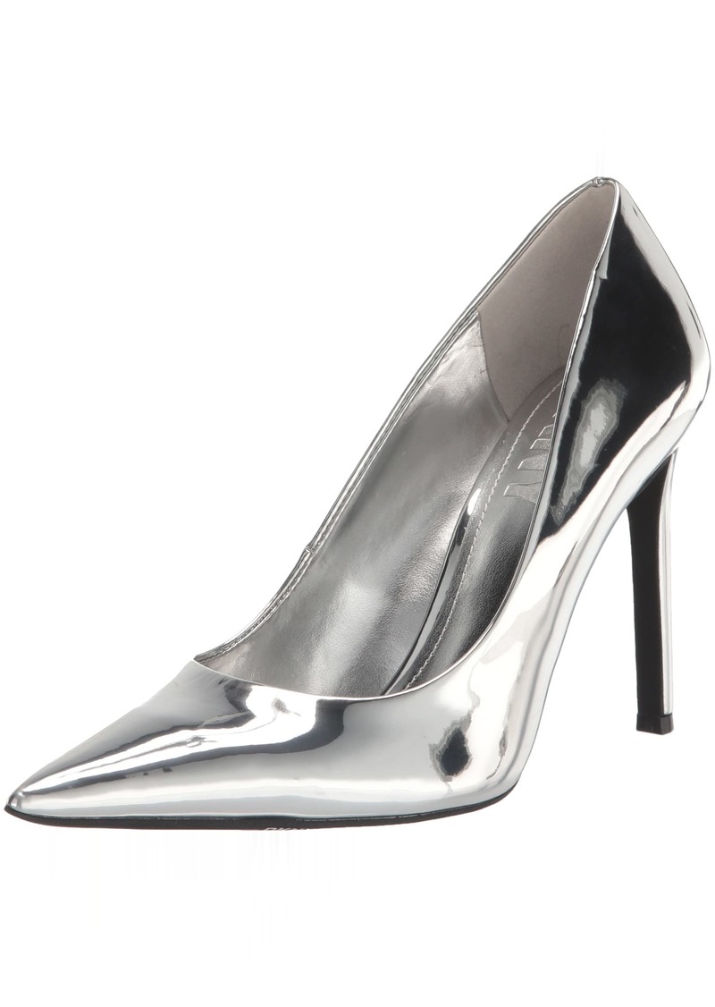 DKNY Women's Patent Leather Pointed Toe Pump Heeled Sandal