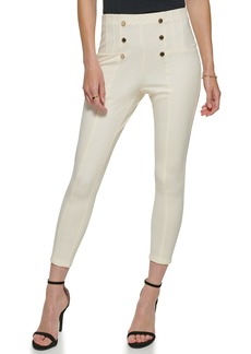 DKNY Women's Everyday Essential Stretchy Soft Pants White SWAN