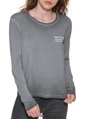 DKNY Women's Long Sleeve Simple Logo Print Sweatshirt