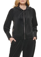 DKNY Women's Everyday Soft Zip Up Hoodie BLK/Gold