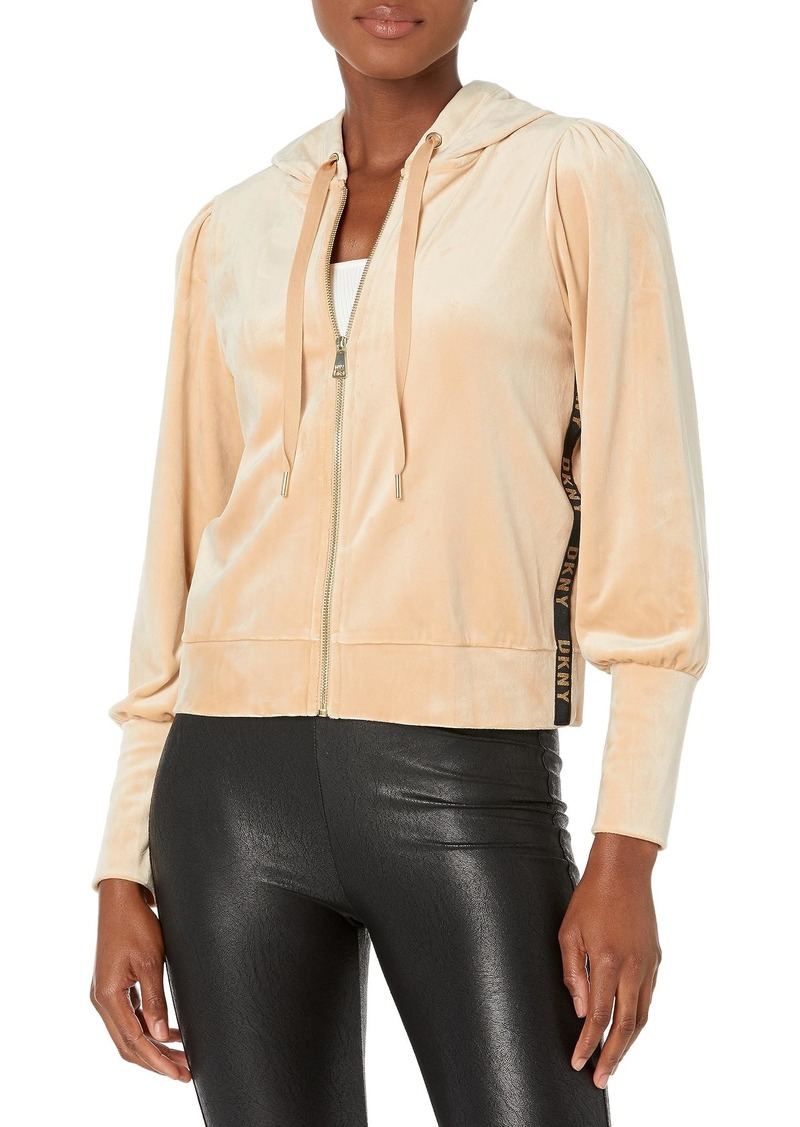 DKNY Women's Everyday Soft Zip Up Hoodie PAL/Gold
