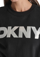 Dkny Women's Exploded Logo Crewneck Sweatshirt - Black/Silver