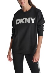 Dkny Women's Exploded Logo Crewneck Sweatshirt - Black/Silver