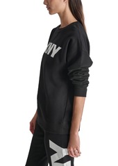 Dkny Women's Exploded Logo Crewneck Sweatshirt - Black/Silver