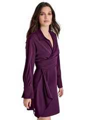 Dkny Women's Faux-Wrap Collared Mini Dress - Raisin