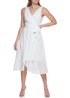 DKNY Women's Sleeveless Faux Wrap Dress