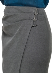 Dkny Women's Faux Wrap Pencil Skirt - Grey Heather