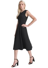 Dkny Women's Fit & Flare Rhinestone-Embellished Dress - Black